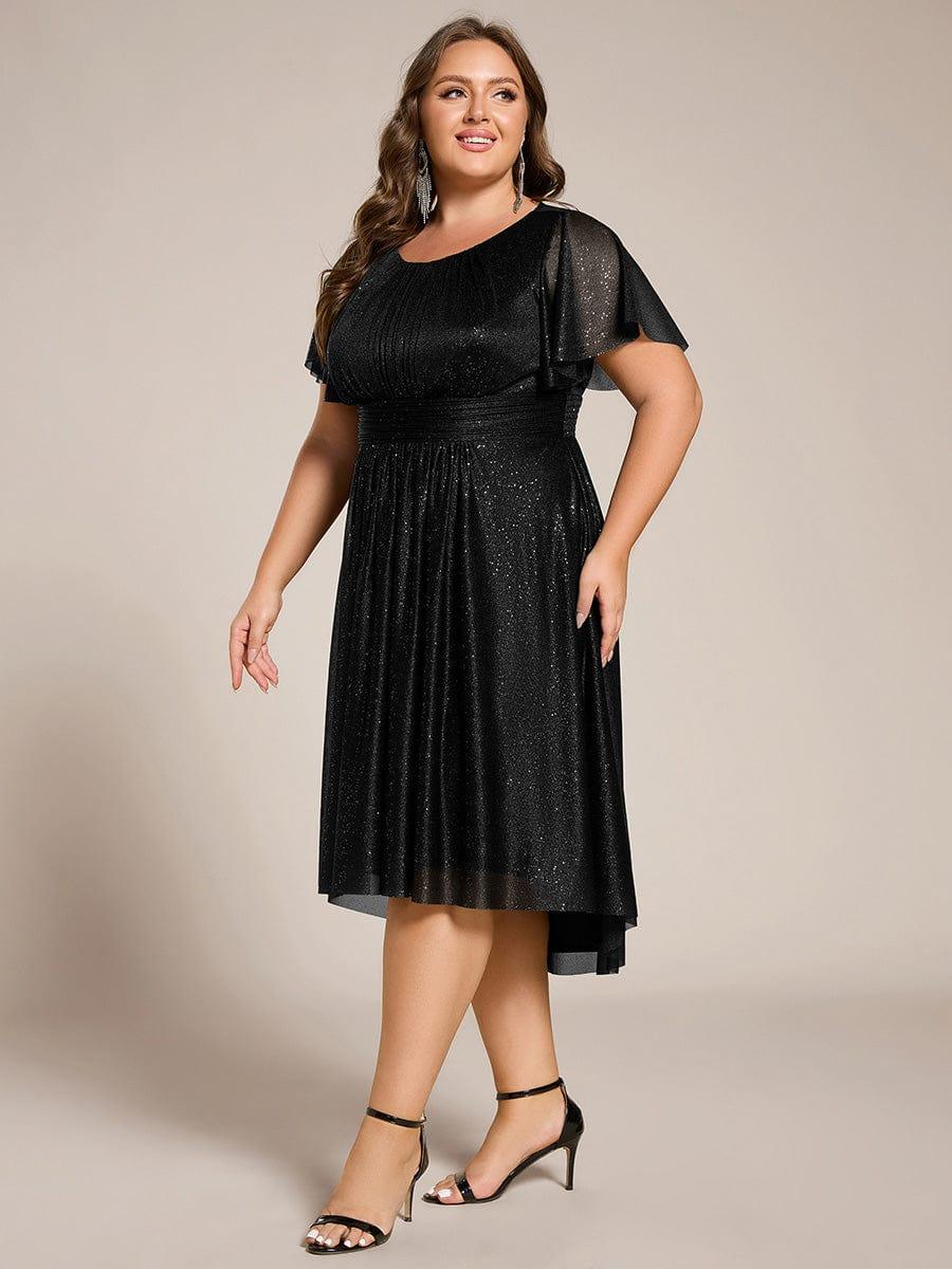 ever CLARYN|Glitter Round Neck Midi Wedding Guest Dress - Image 11