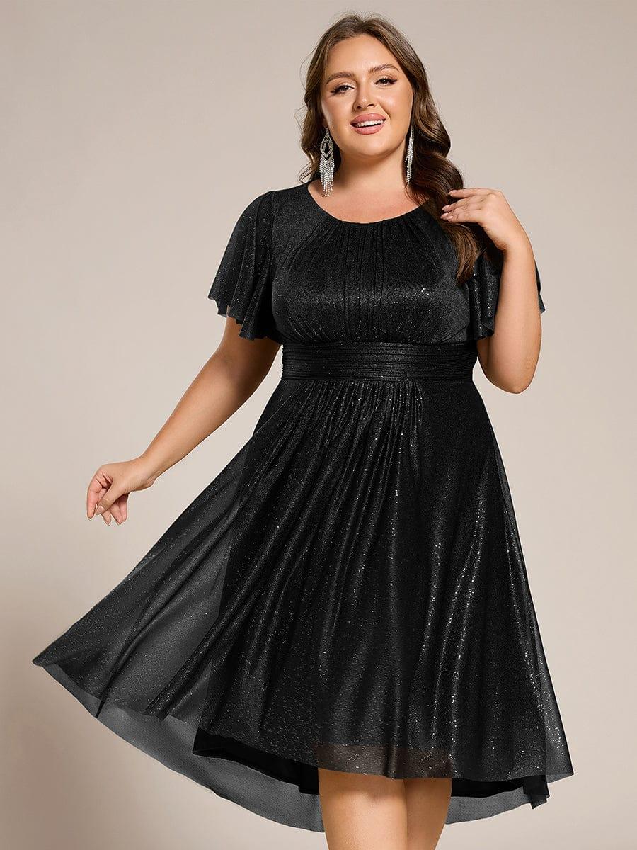 ever CLARYN|Glitter Round Neck Midi Wedding Guest Dress - Image 12