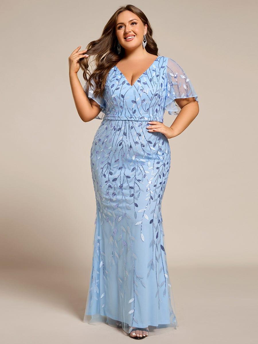 ever DIONE|Gorgeous V Neck Leaf-Sequined Fishtail Party Dress(Final Sale) - Image 105