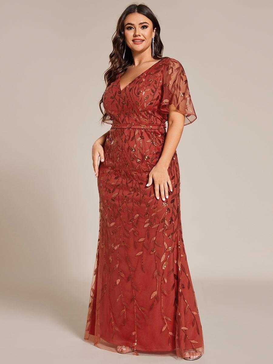 ever DIONE|Gorgeous V Neck Leaf-Sequined Fishtail Party Dress(Final Sale) - Image 115