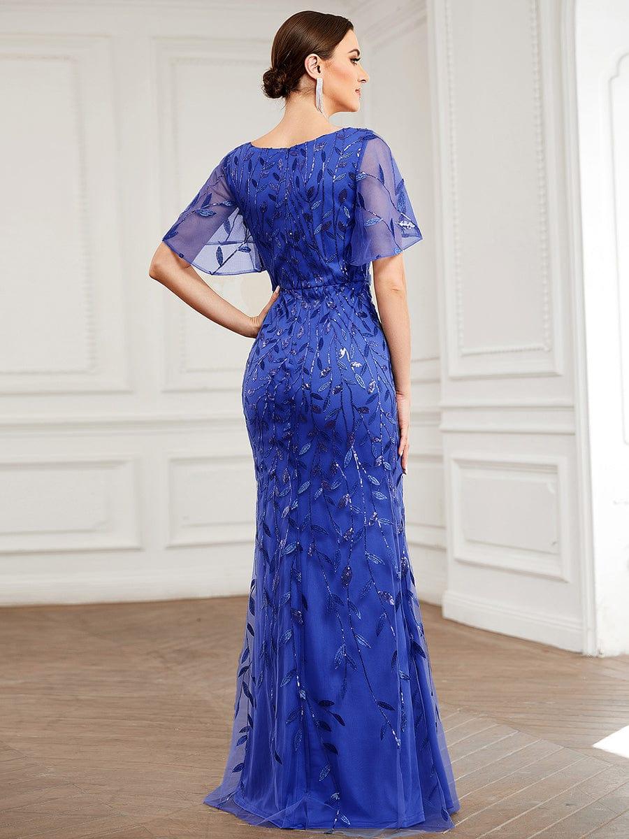 ever DIONE|Gorgeous V Neck Leaf-Sequined Fishtail Party Dress(Final Sale) - Image 121