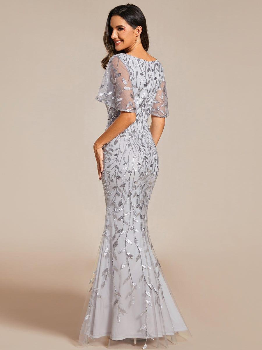 ever DIONE|Gorgeous V Neck Leaf-Sequined Fishtail Party Dress(Final Sale) - Image 61
