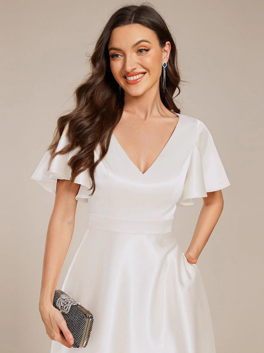 ever SCARLEN|High-Low Satin Bridesmaid Dress with Pockets - Image 41