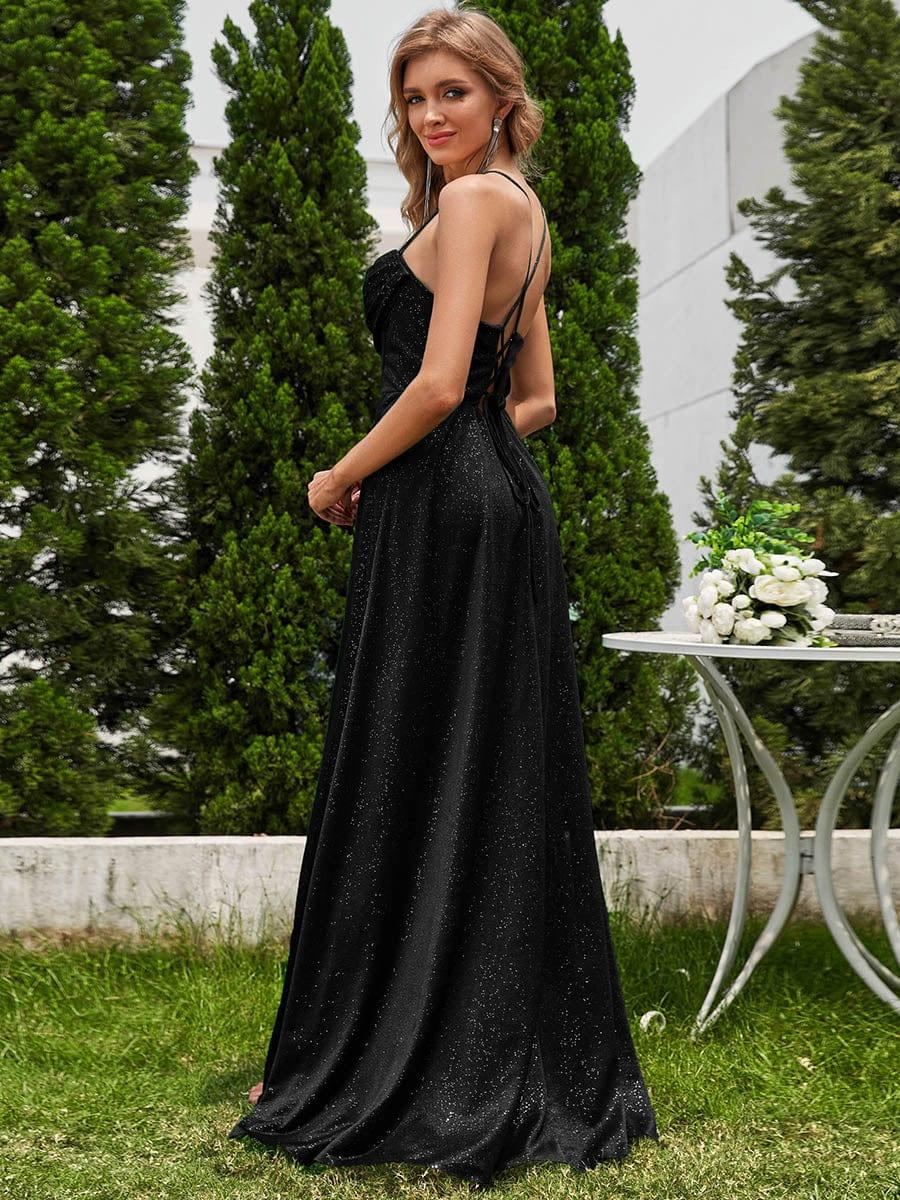 ever LEIGHTON|High Slit Cowl Neck Sequin Sleeveless Wedding Guest Dress - Image 12