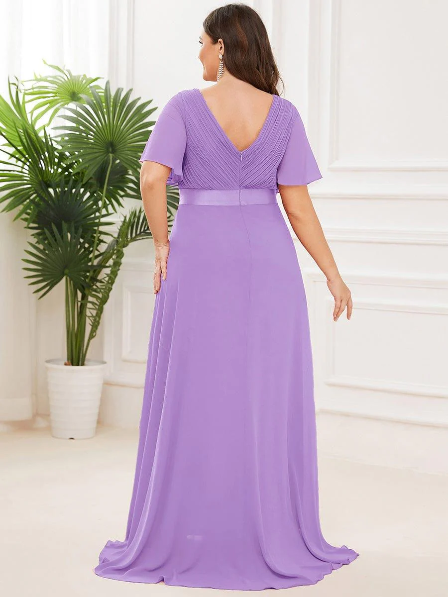 ever MONICA|High Waist Short Sleeves Bridesmaid Dress - Image 113