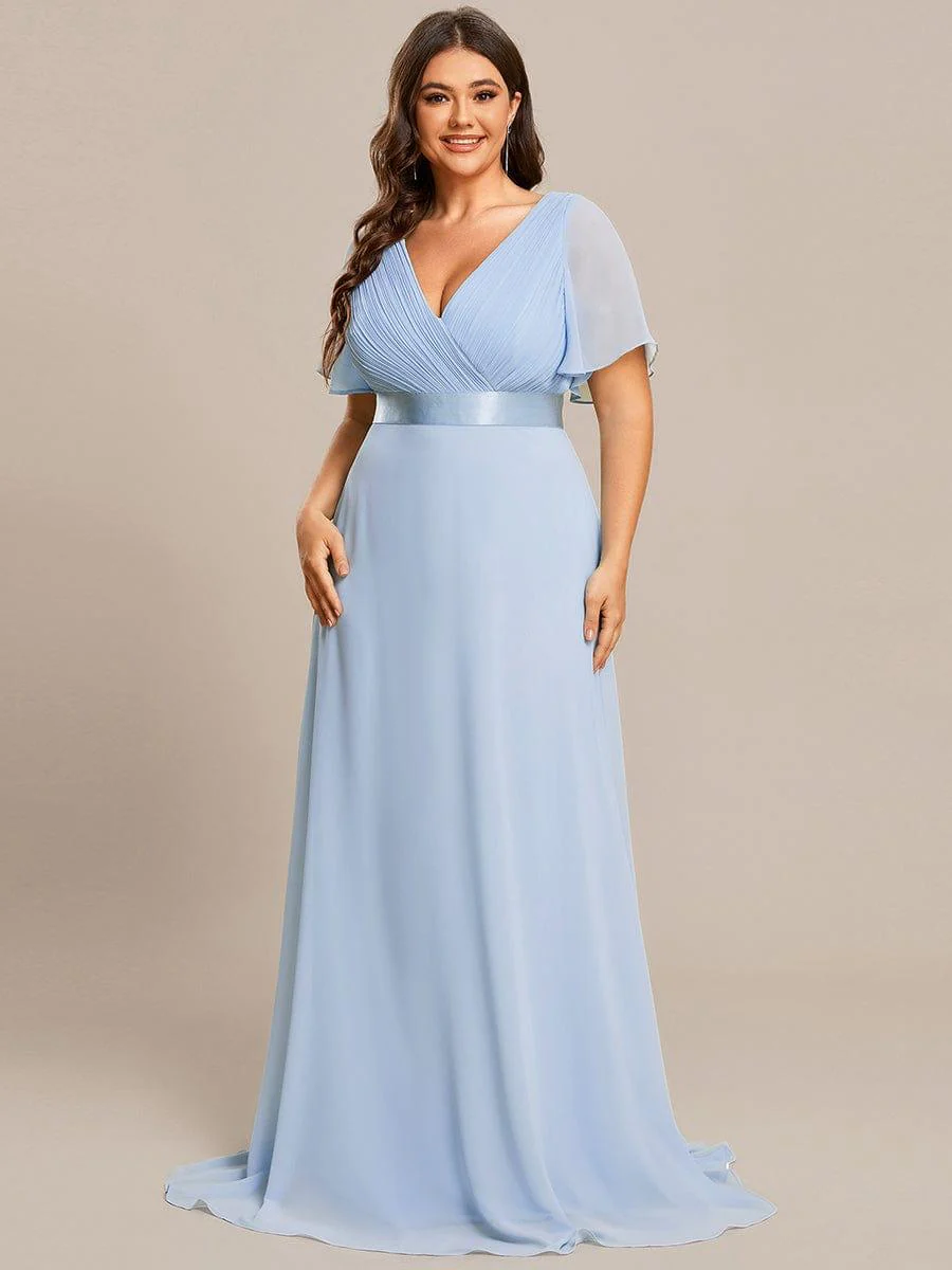 ever MONICA|High Waist Short Sleeves Bridesmaid Dress - Image 161