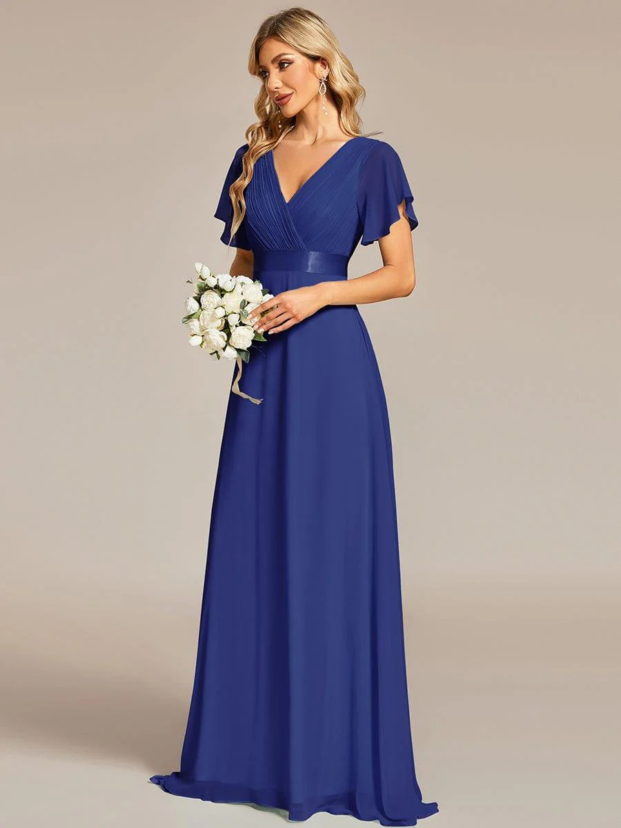 ever MONICA|High Waist Short Sleeves Bridesmaid Dress - Image 174