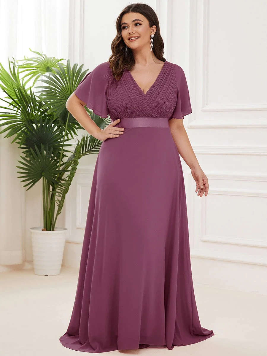 ever MONICA|High Waist Short Sleeves Bridesmaid Dress - Image 187