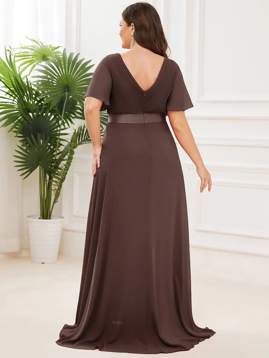 ever MONICA|High Waist Short Sleeves Bridesmaid Dress - Image 205