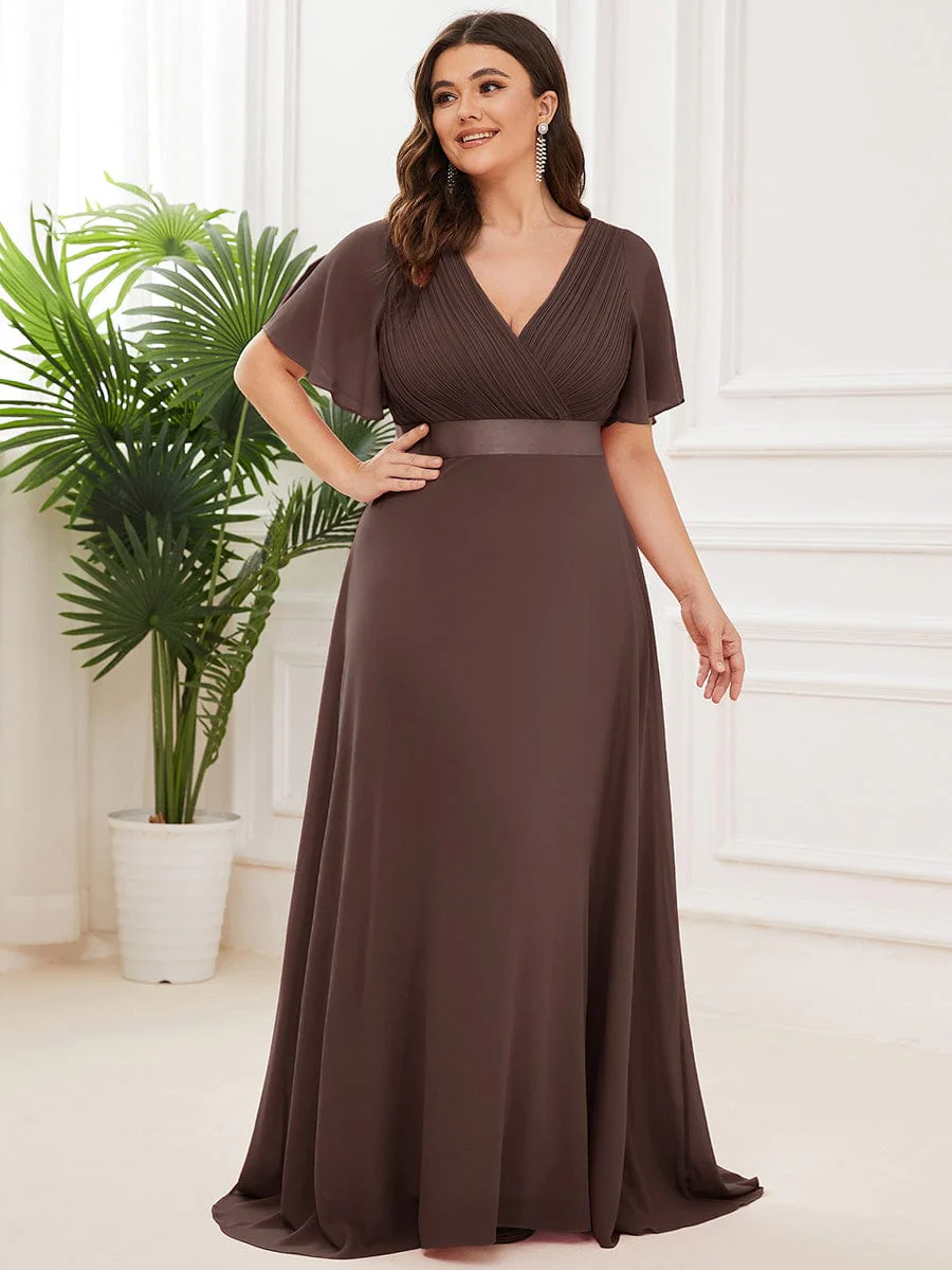 ever MONICA|High Waist Short Sleeves Bridesmaid Dress - Image 207
