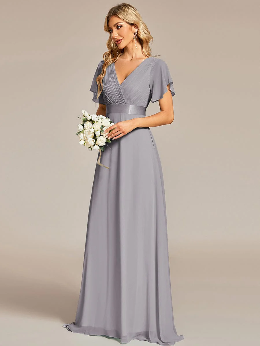 ever MONICA|High Waist Short Sleeves Bridesmaid Dress - Image 212