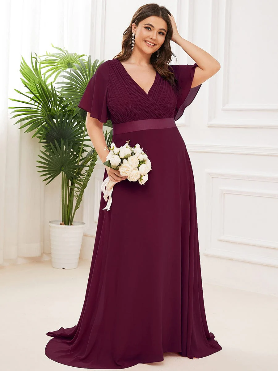 ever MONICA|High Waist Short Sleeves Bridesmaid Dress - Image 223