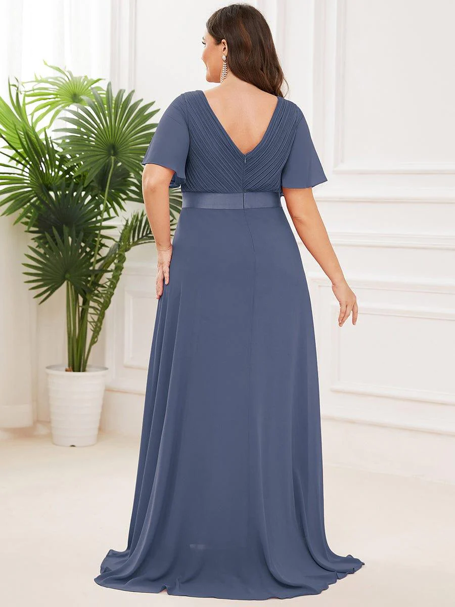 ever MONICA|High Waist Short Sleeves Bridesmaid Dress - Image 44