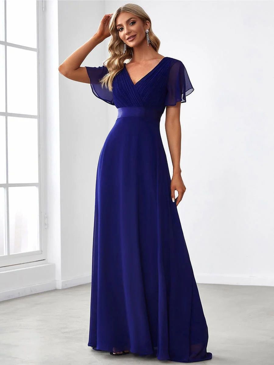 ever MONICA|High Waist Short Sleeves Bridesmaid Dress - Image 89