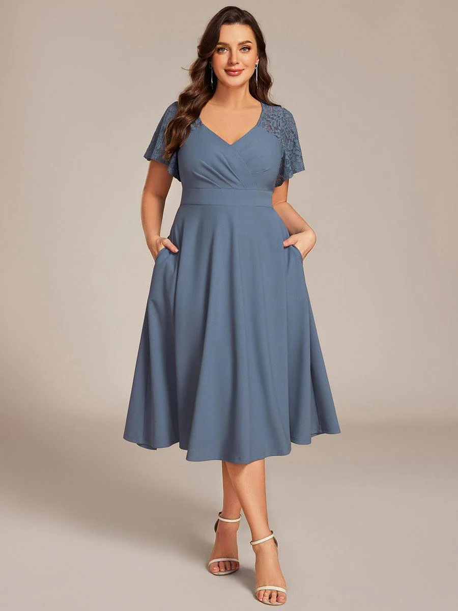 ever EVIE|Hollow Out Midi Evening Dress With Pockets - Image 9