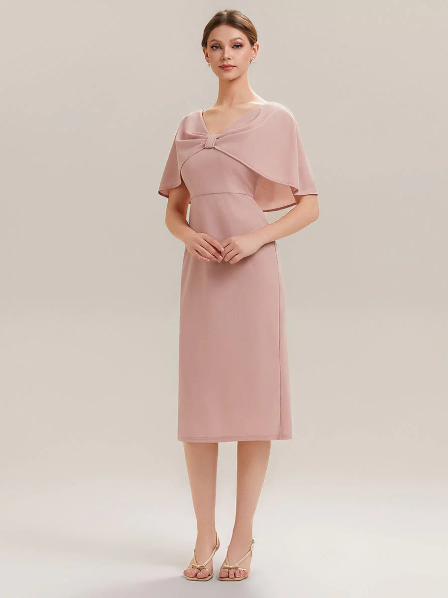 Knit Shawl Sleeve Sheath Dress - Image 20