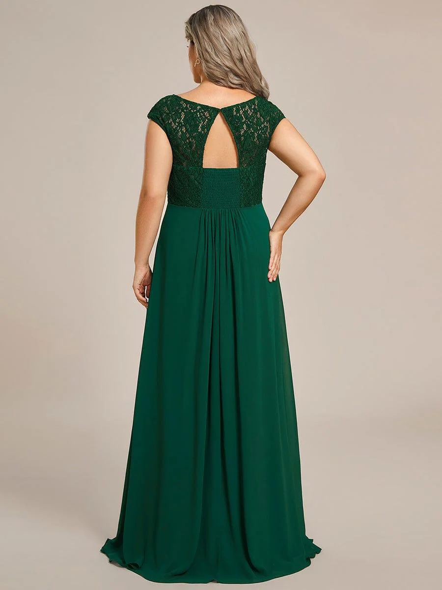 Lace Chiffon Long Bridesmaid Dress with Open Back - Image 32