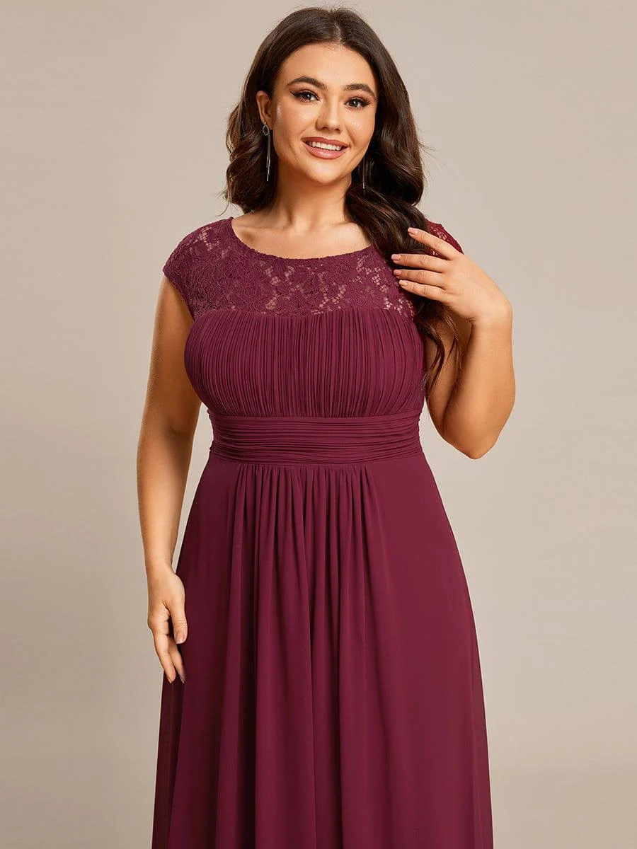 Lace Chiffon Long Bridesmaid Dress with Open Back - Image 8
