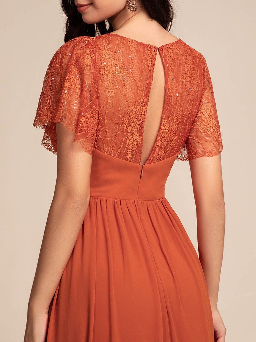 ever ROBYN|Lace Pleated Chiffon A-line Bridesmaid Dress with Backless Detail(Final Sale) - Image 3