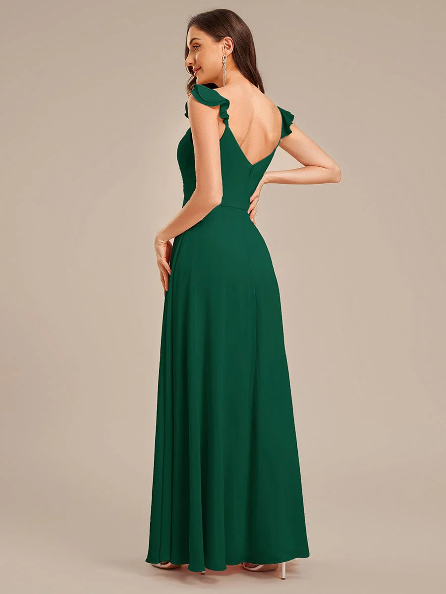 ever SERENA|Lettuce Trim Chiffon Ruffled Bridesmaid Dress - Image 12