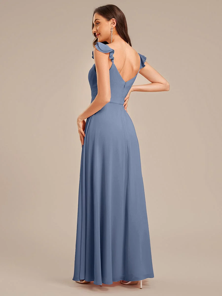 ever SERENA|Lettuce Trim Chiffon Ruffled Bridesmaid Dress - Image 17