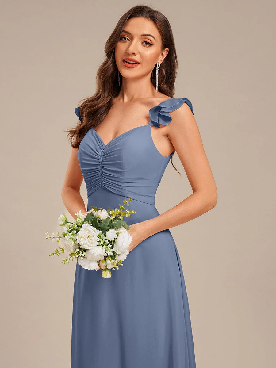 ever SERENA|Lettuce Trim Chiffon Ruffled Bridesmaid Dress - Image 18