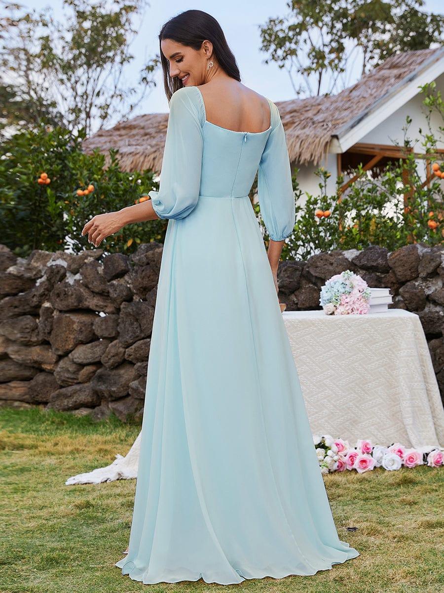 ever DANICA|Long Sleeve Chiffon Off Shoulder Evening Dresses with High Slit - Image 25