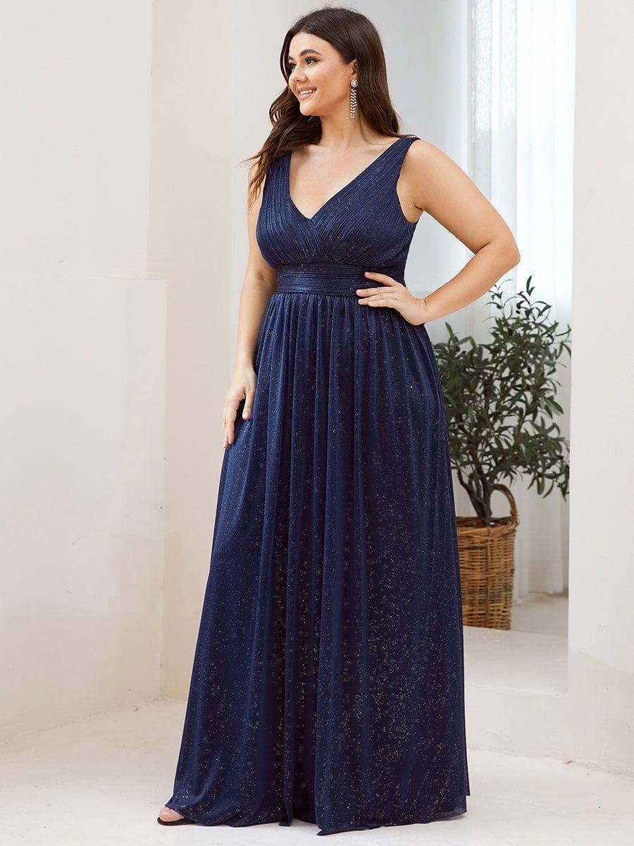 ever STERLING|Maxi Double V Neck Floor Length Sparkly Wedding Guest Dress - Image 38