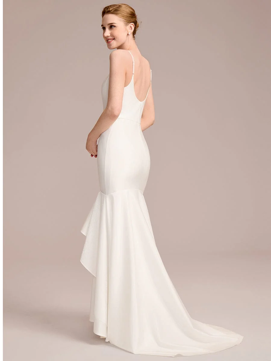 Mermaid Ruffled Floor-Length Wedding Dress - Image 2