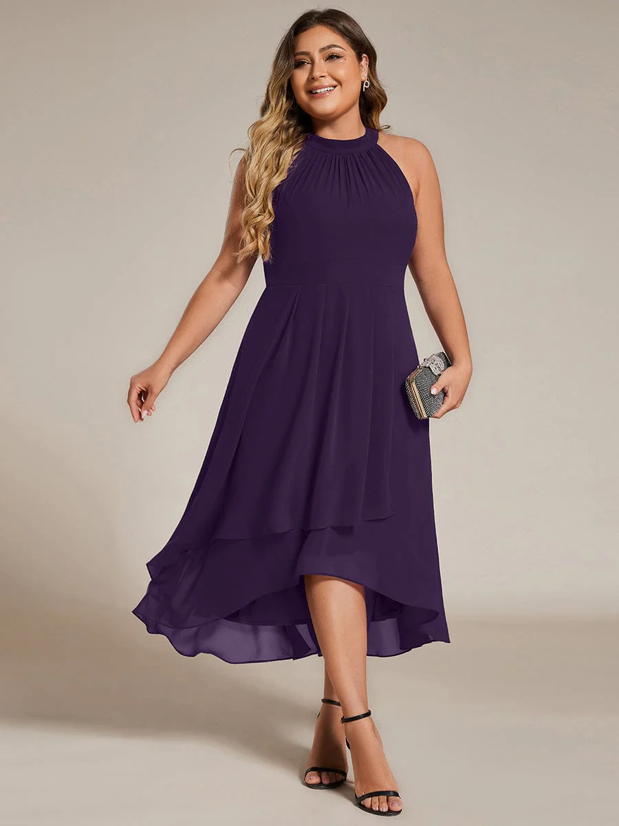 ever POSIE|Midi A Line Sleeveless Halter Neck Wedding Guest Dress in Chiffon - Image 101