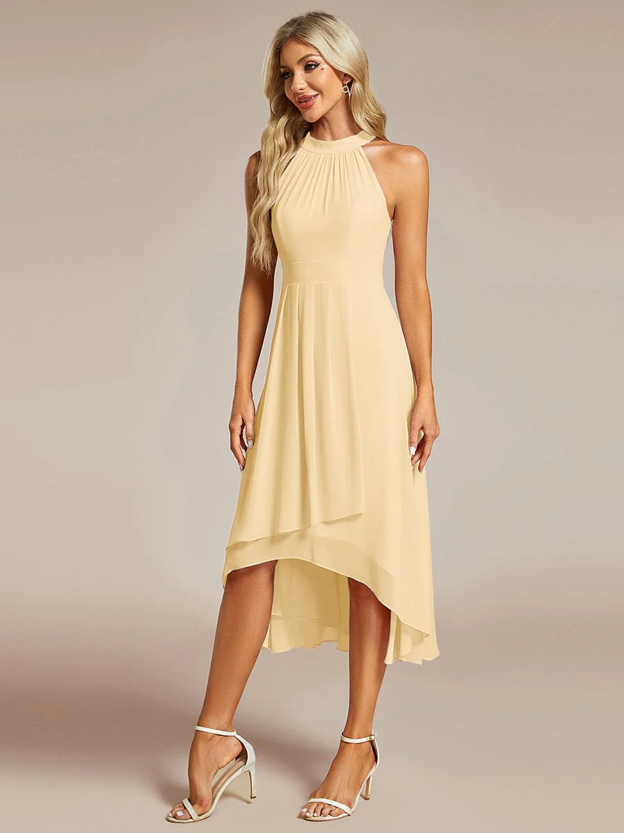 ever POSIE|Midi A Line Sleeveless Halter Neck Wedding Guest Dress in Chiffon - Image 139
