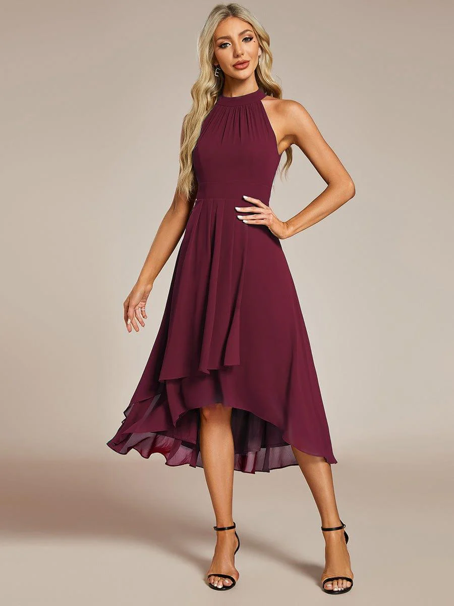 ever POSIE|Midi A Line Sleeveless Halter Neck Wedding Guest Dress in Chiffon - Image 3