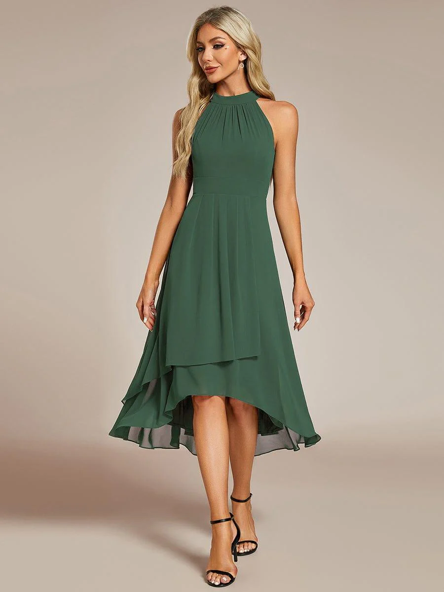 ever POSIE|Midi A Line Sleeveless Halter Neck Wedding Guest Dress in Chiffon - Image 75
