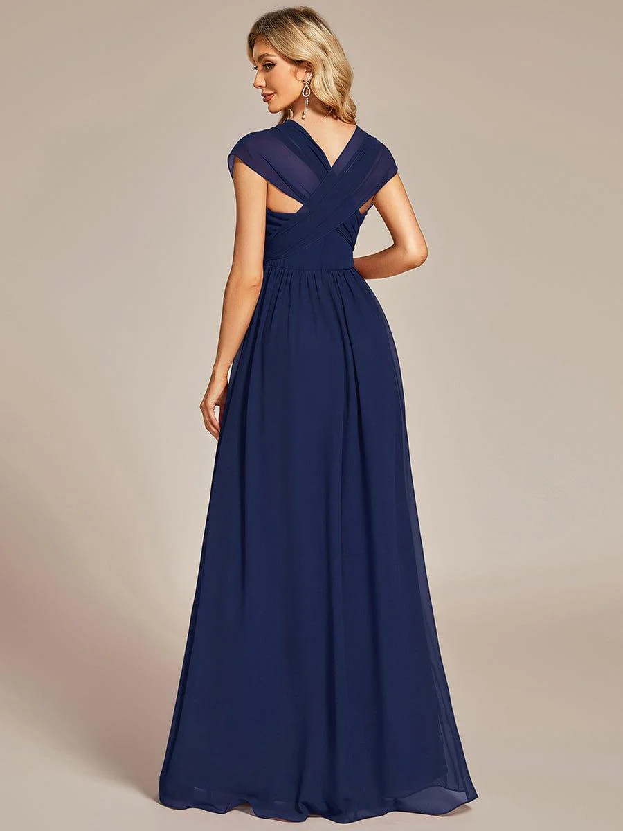 Multiway Chiffon Pleated Strapless Floor Length Bridesmaid Dress - Image 14
