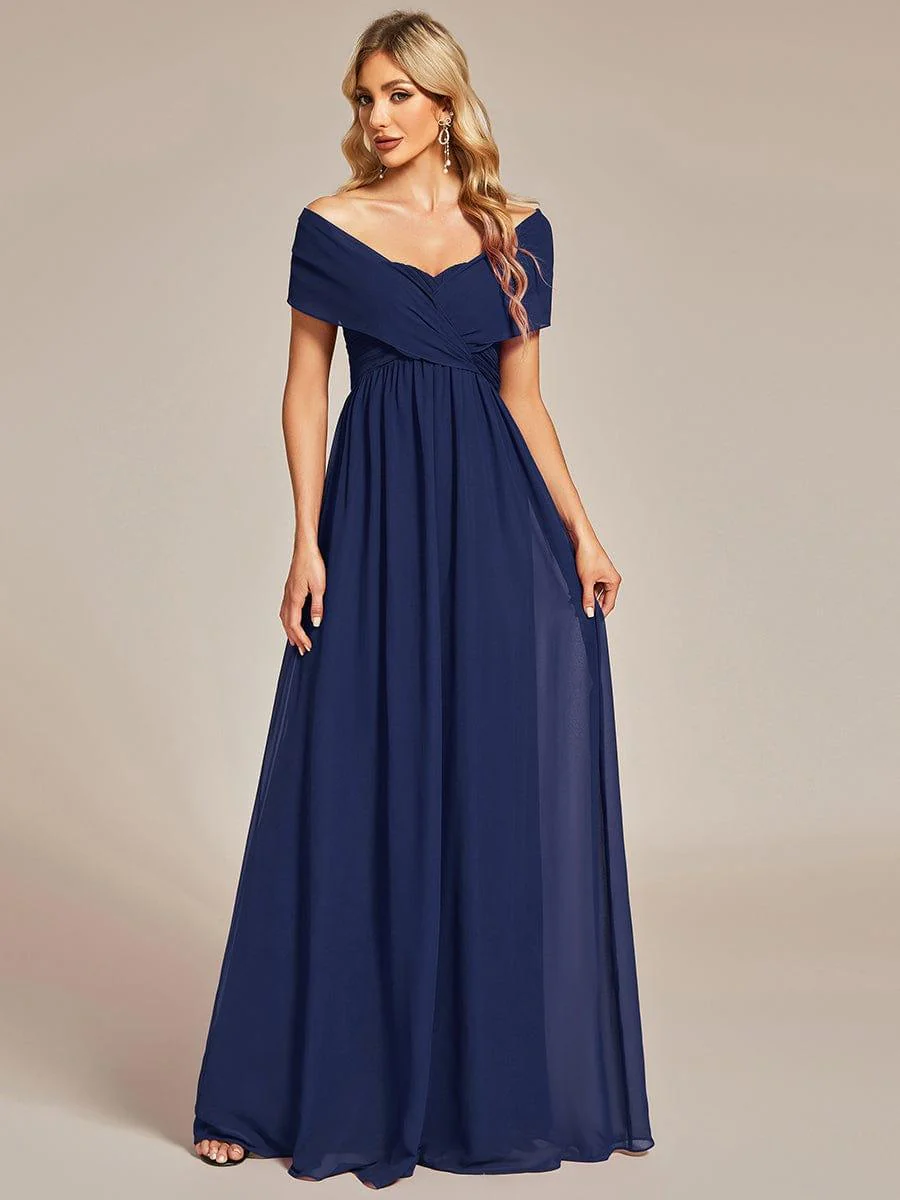 Multiway Chiffon Pleated Strapless Floor Length Bridesmaid Dress - Image 15