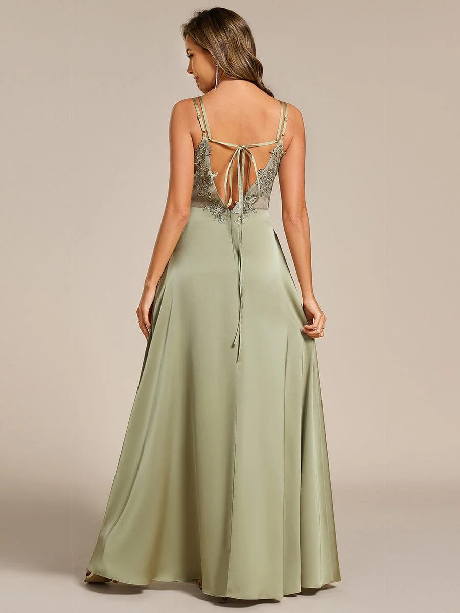 ever LONDYN|Multiway Spaghetti Straps Backless Satin Bridesmaid Dress With Embellished Applique (final sale) - Image 17
