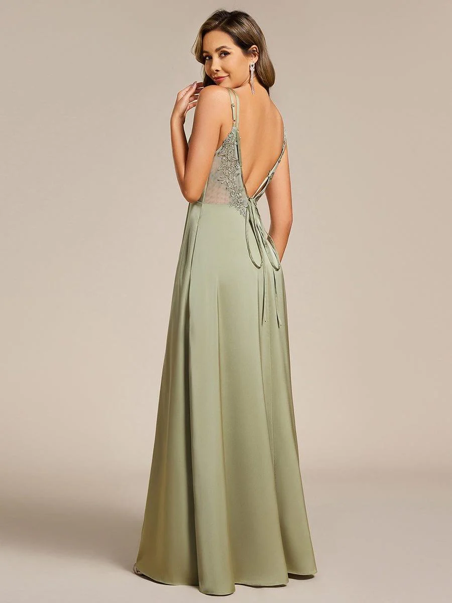 ever LONDYN|Multiway Spaghetti Straps Backless Satin Bridesmaid Dress With Embellished Applique (final sale) - Image 19