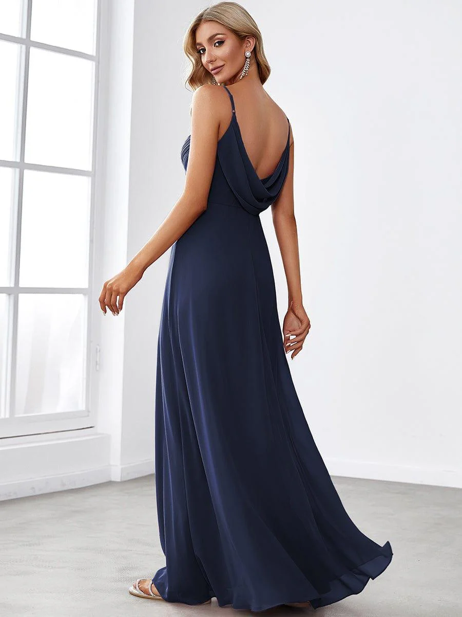 Navy Chiffon Bridesmaid Dresses - Image 87