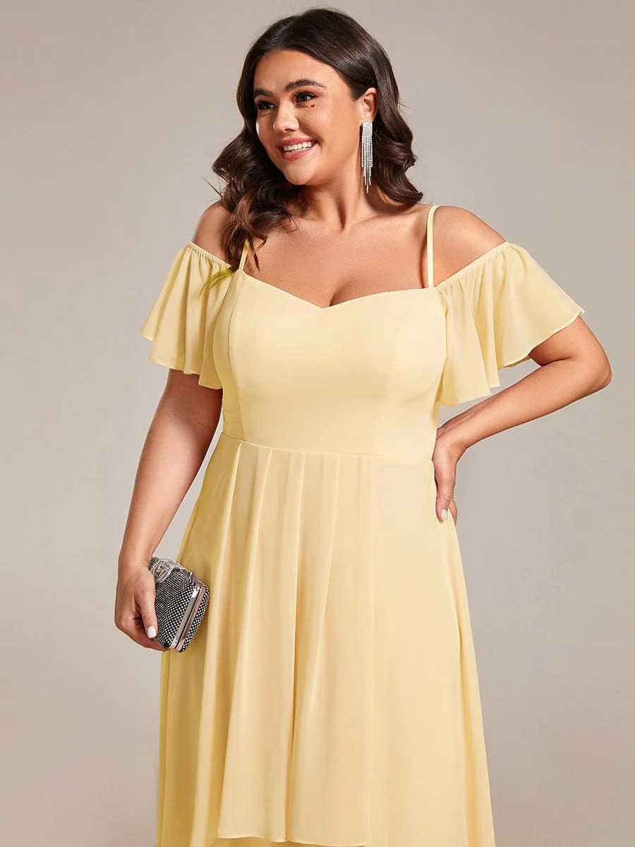 ever JORDANE|Off-Shoulder High-Low Chiffon Wedding Guest Dresses with Short Sleeves - Image 142