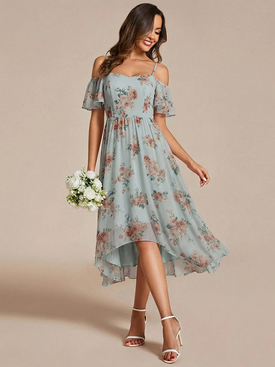 ever JORDANE|Off-Shoulder High-Low Chiffon Wedding Guest Dresses with Short Sleeves - Image 145