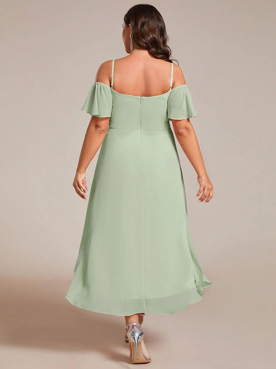 ever JORDANE|Off-Shoulder High-Low Chiffon Wedding Guest Dresses with Short Sleeves - Image 48