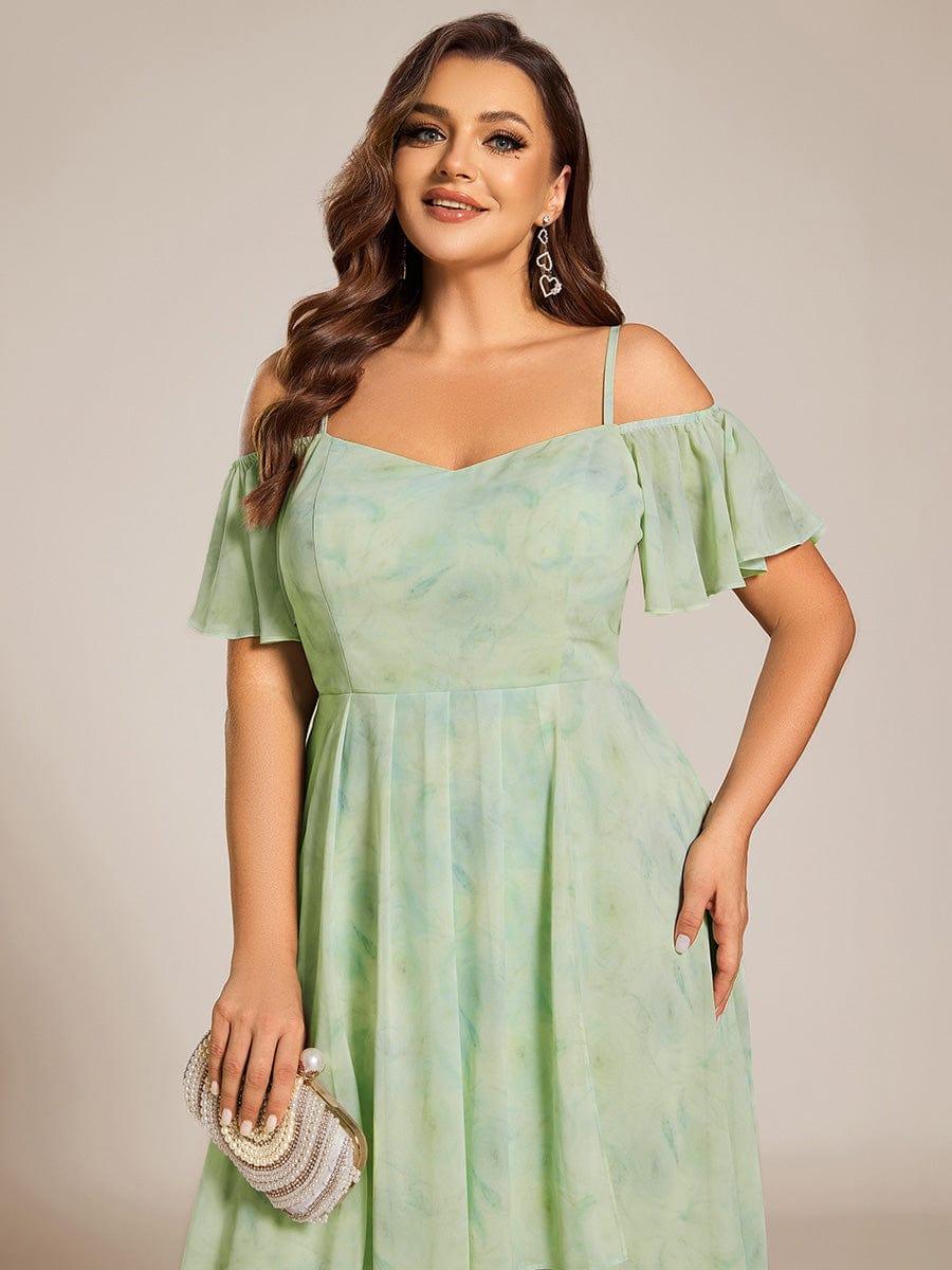 ever JORDANE|Off-Shoulder High-Low Chiffon Wedding Guest Dresses with Short Sleeves - Image 90