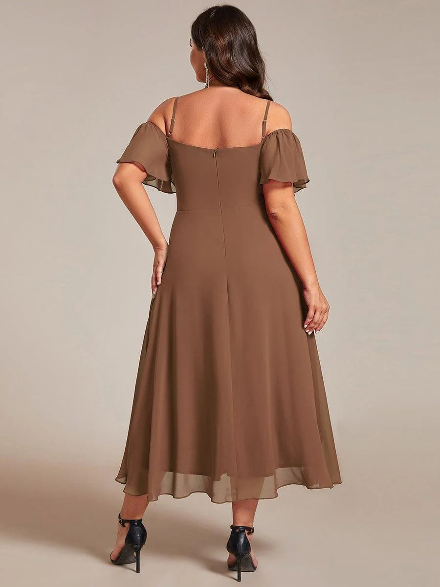 ever JORDANE|Off-Shoulder High-Low Chiffon Wedding Guest Dresses with Short Sleeves - Image 97