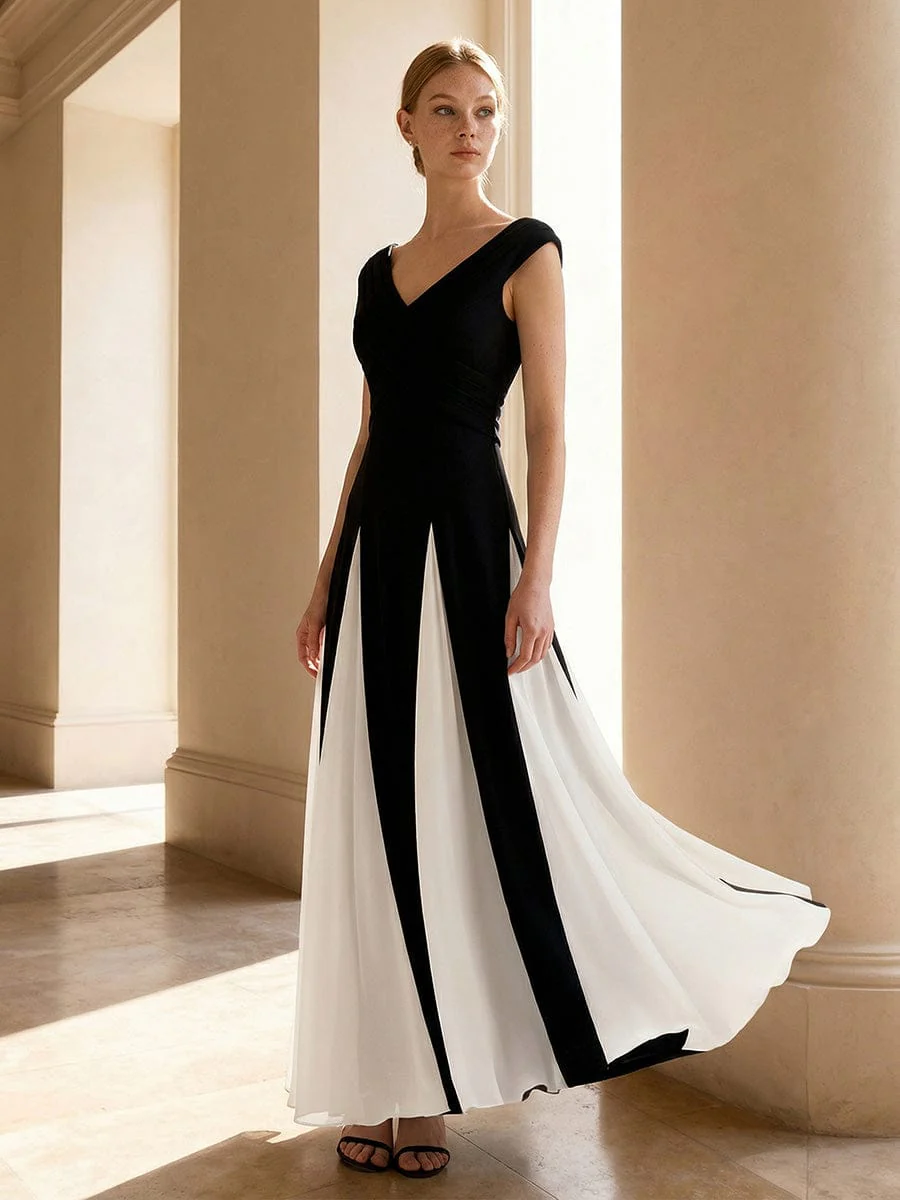 ever ONYX|Patchwork Knit Cap Sleeve Dress - Image 2