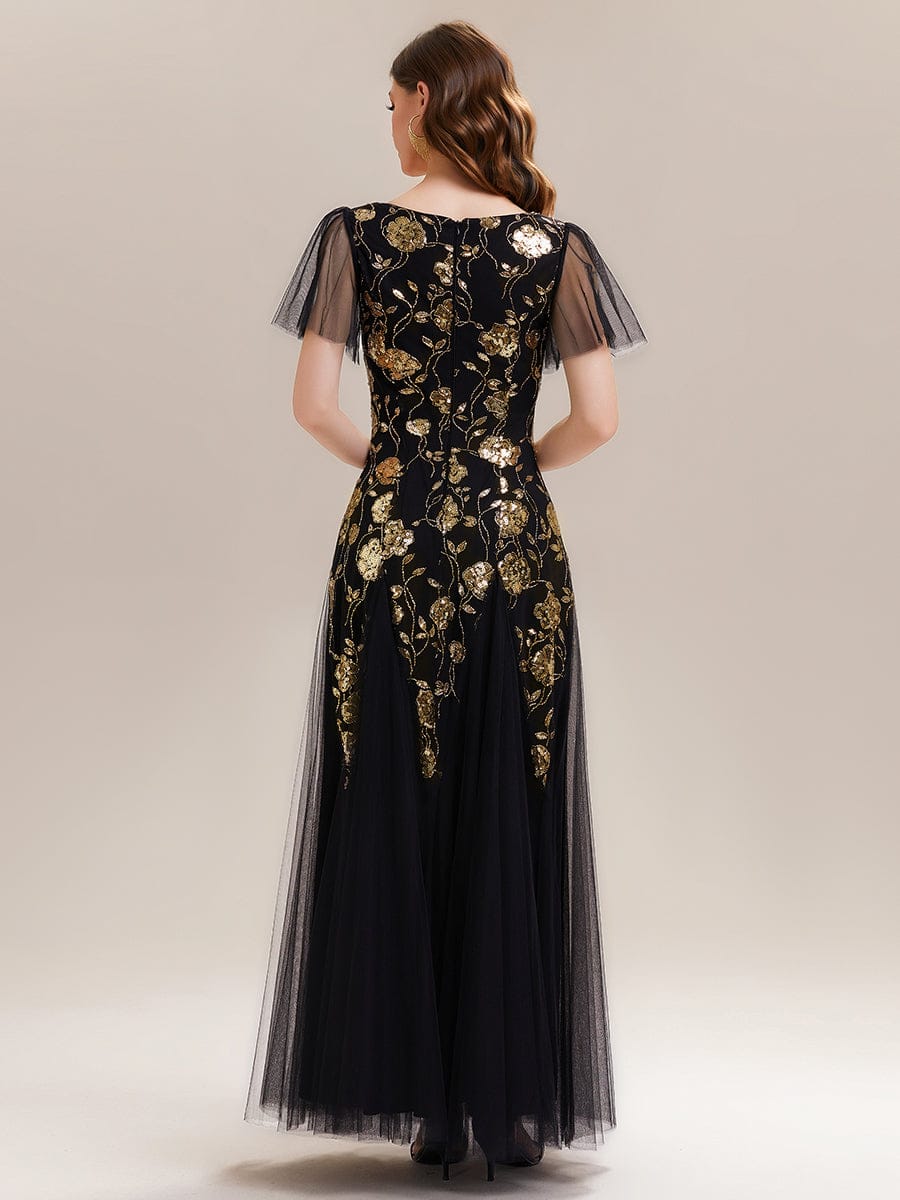 ever ORLA|Patchwork Sequin Ruffle Sleeve Dress - Image 2