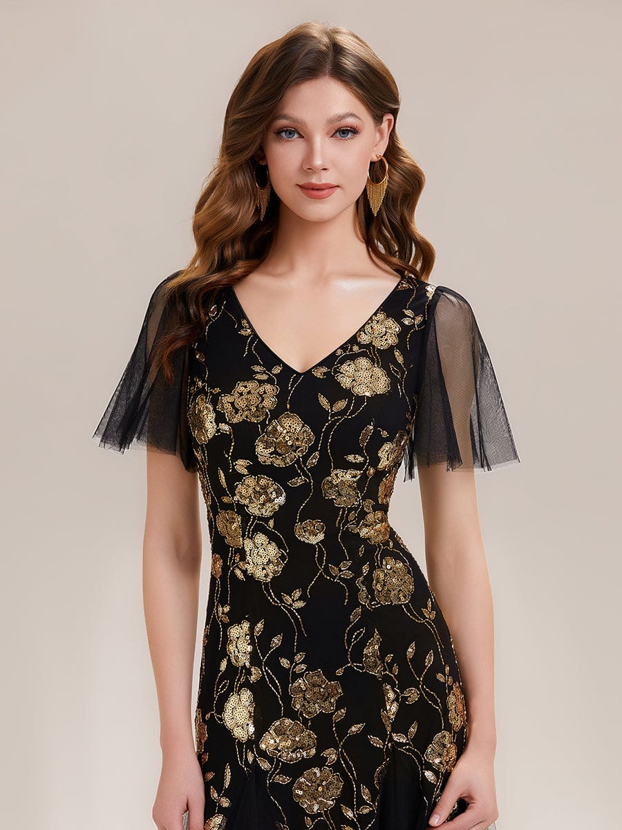 ever ORLA|Patchwork Sequin Ruffle Sleeve Dress - Image 3