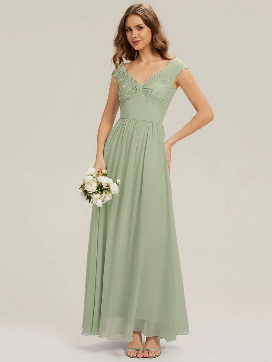 ever NEMI|Pleated Chiffon Cap Sleeve Dress - Image 15