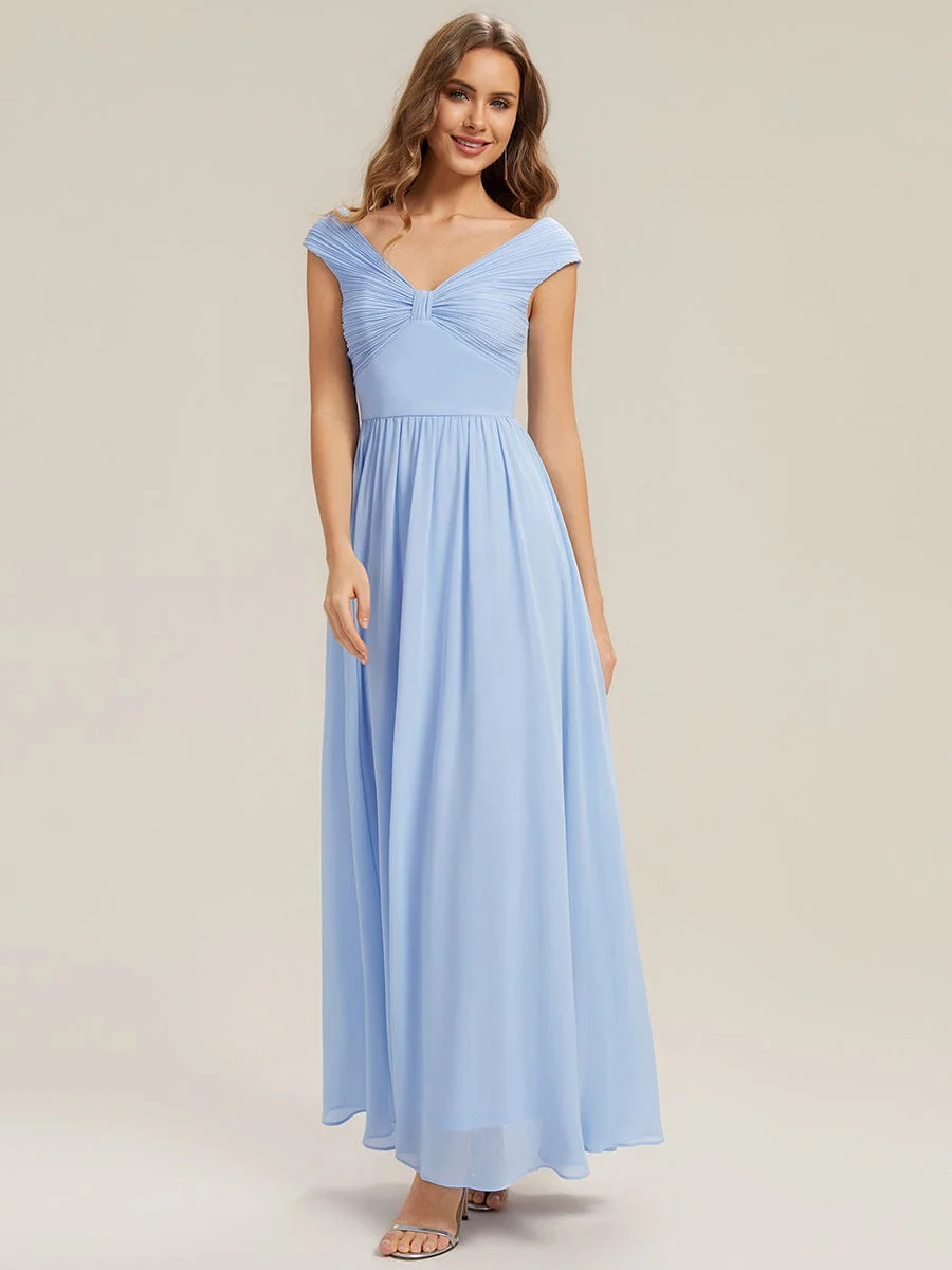 ever NEMI|Pleated Chiffon Cap Sleeve Dress - Image 6