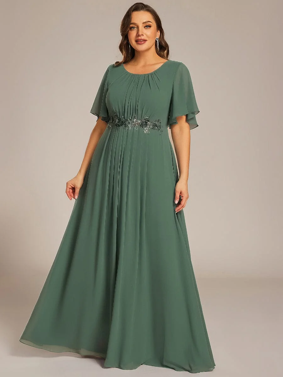 ever ASPYN|Pleated Short Sleeve Ruffled Maxi Evening Dress - Image 120