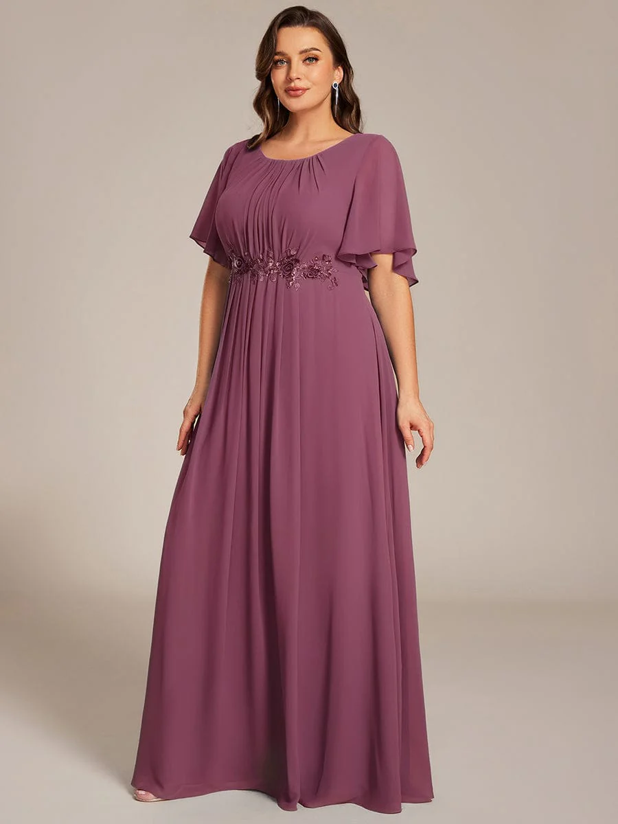 ever ASPYN|Pleated Short Sleeve Ruffled Maxi Evening Dress - Image 157